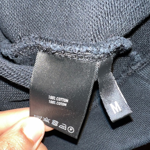 Rue Porter Cropped Heavyweight Hoodie Black Size Medium - Picture 3 of 3